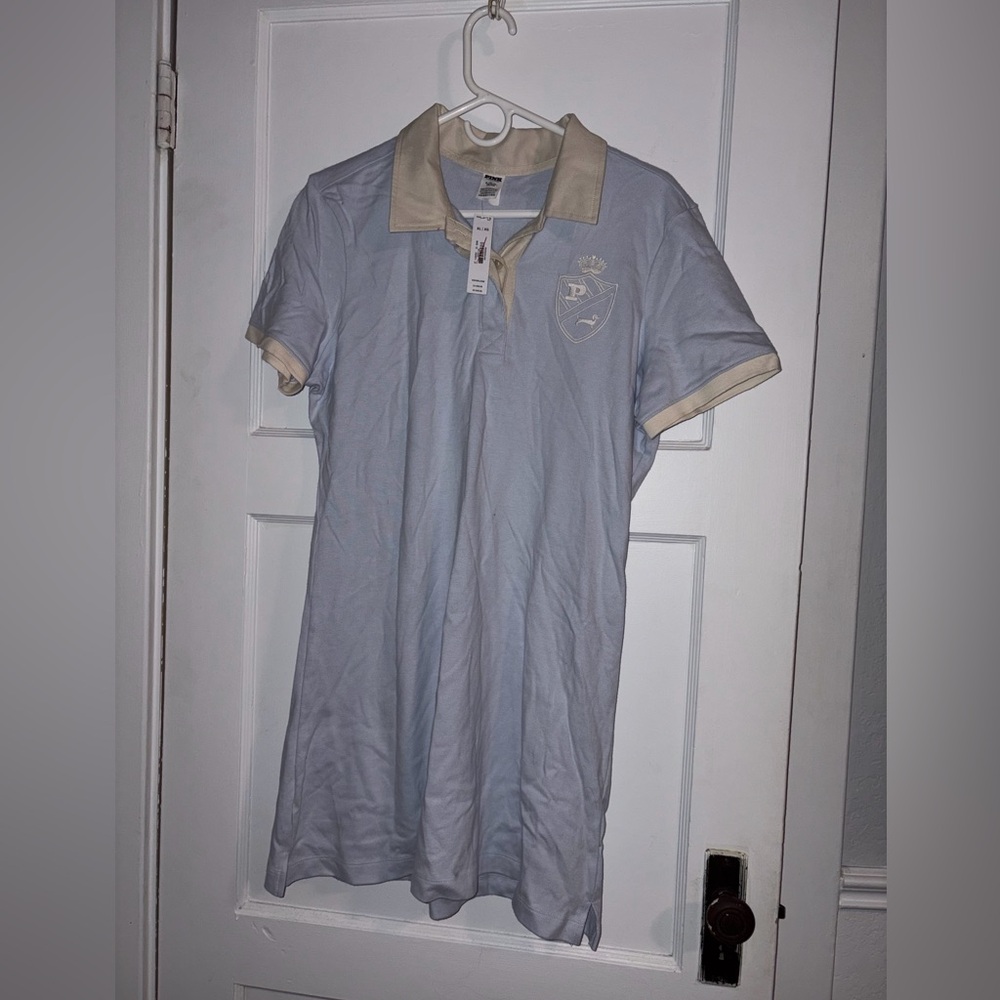 PINK Victoria's Secret Light Blue Polo with Cream Accents dress